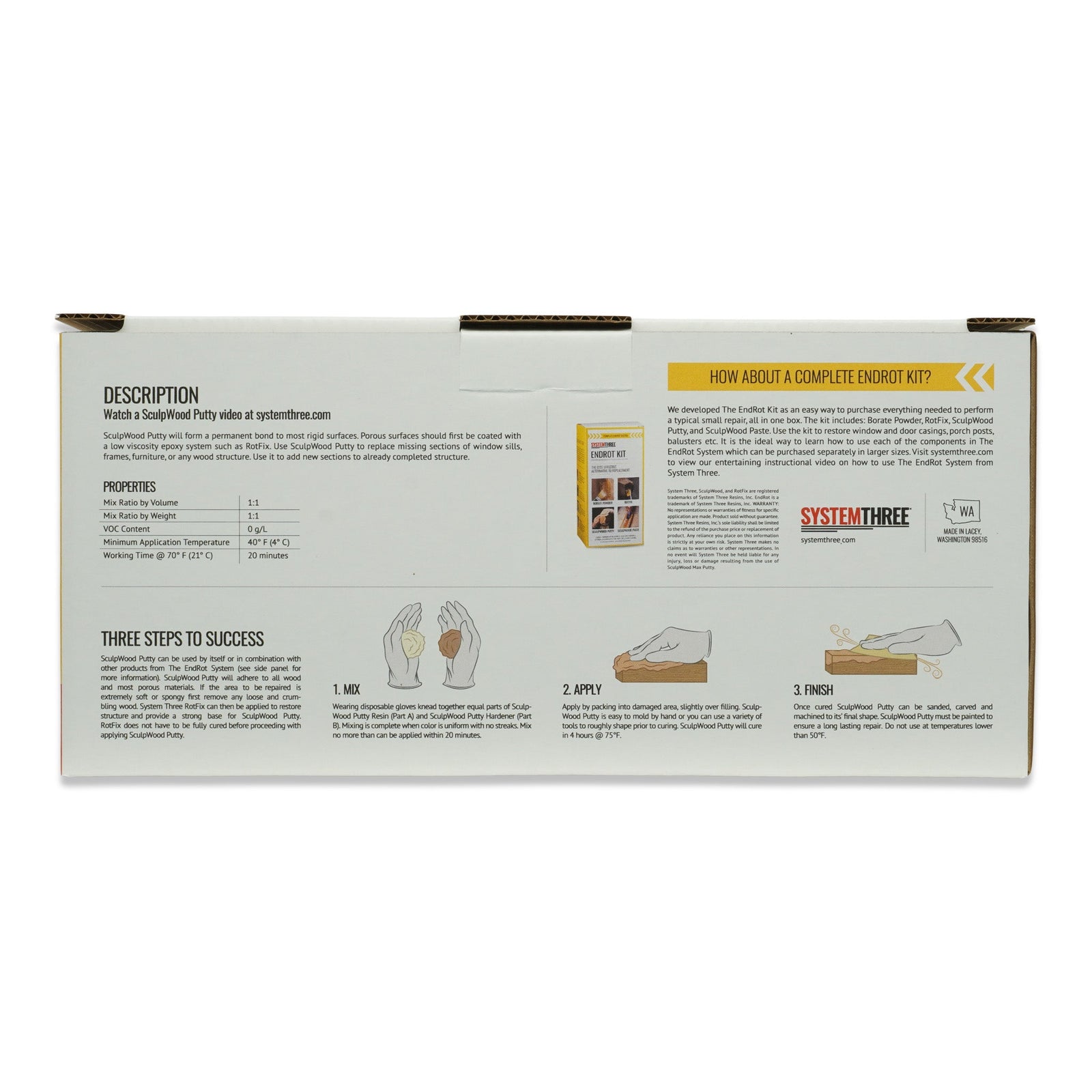 Sculpwood Putty | Moldable Epoxy Wood Filler Putty - System Three 